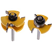 2pcs Lengua Fresa Ranura Set 3-4 Pulg Stock 1-4 Pulgadas de Carpintería Espiga